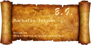 Bartalis István névjegykártya