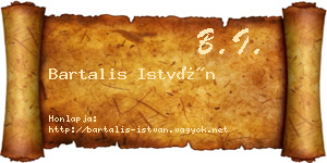 Bartalis István névjegykártya